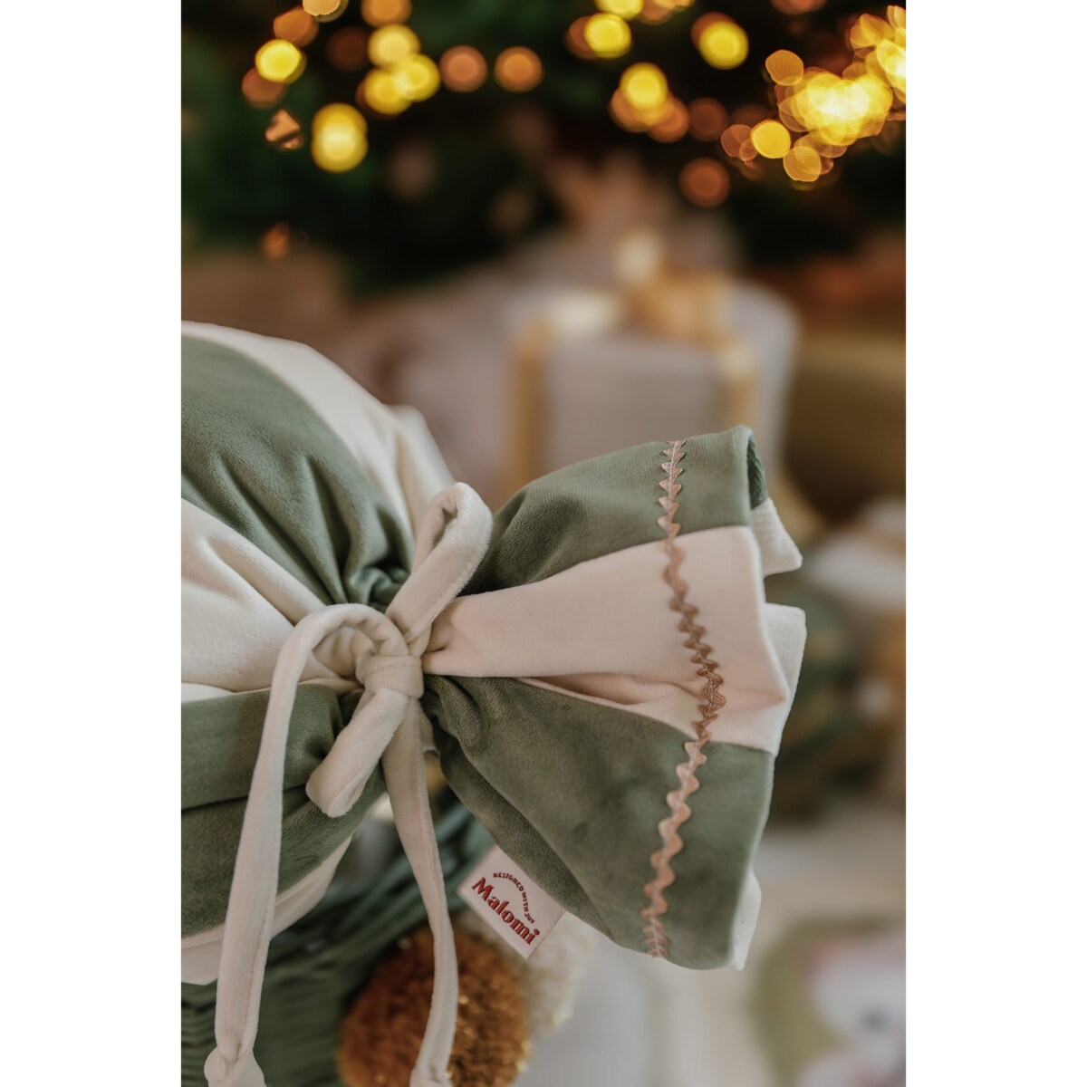 Poduszka Świąteczna Cukierek Forest Green