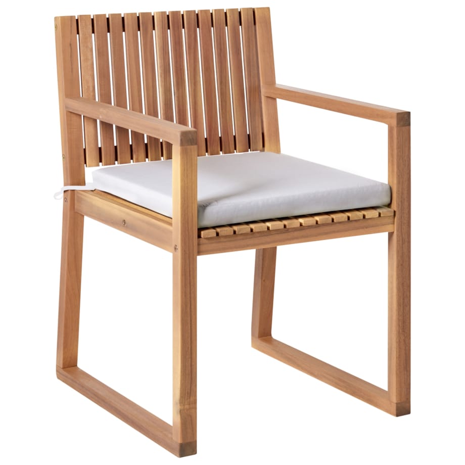 Zestaw 2 krzeseł ogrodowych z poduszkami SASSARI PREMIUM Certyfikowane drewno akacjowe Jasnoszary