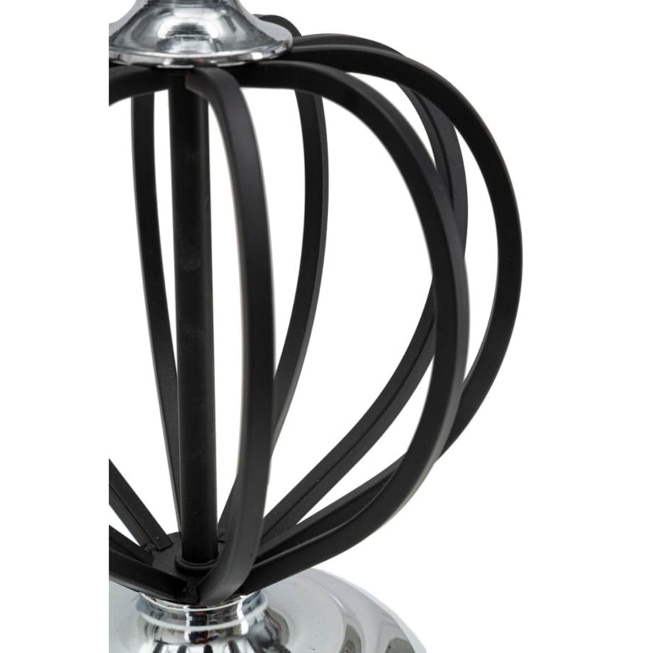 Lampa stołowa Darky, kolor czarny i srebrny, żelazo i PVC, 28 x 28 x 44,5 cm, 1 x E27, max. 40 W, styl glamour, do salonu i sypialni, Mauro Ferretti
