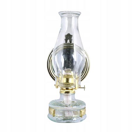 LAMPA NAFTOWA Z LUSTREM SZKLANA latarnia do postawienia powieszenia + knot