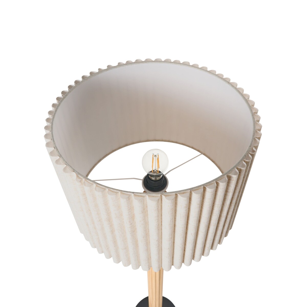 Lampa podłogowa BELESSA Drewno kauczukowe Jasnobeżowy