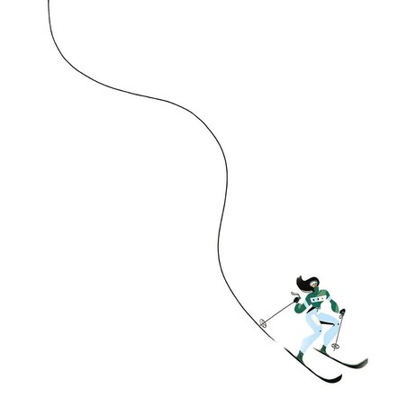 Podkładki świąteczne - Niebieska narciarka