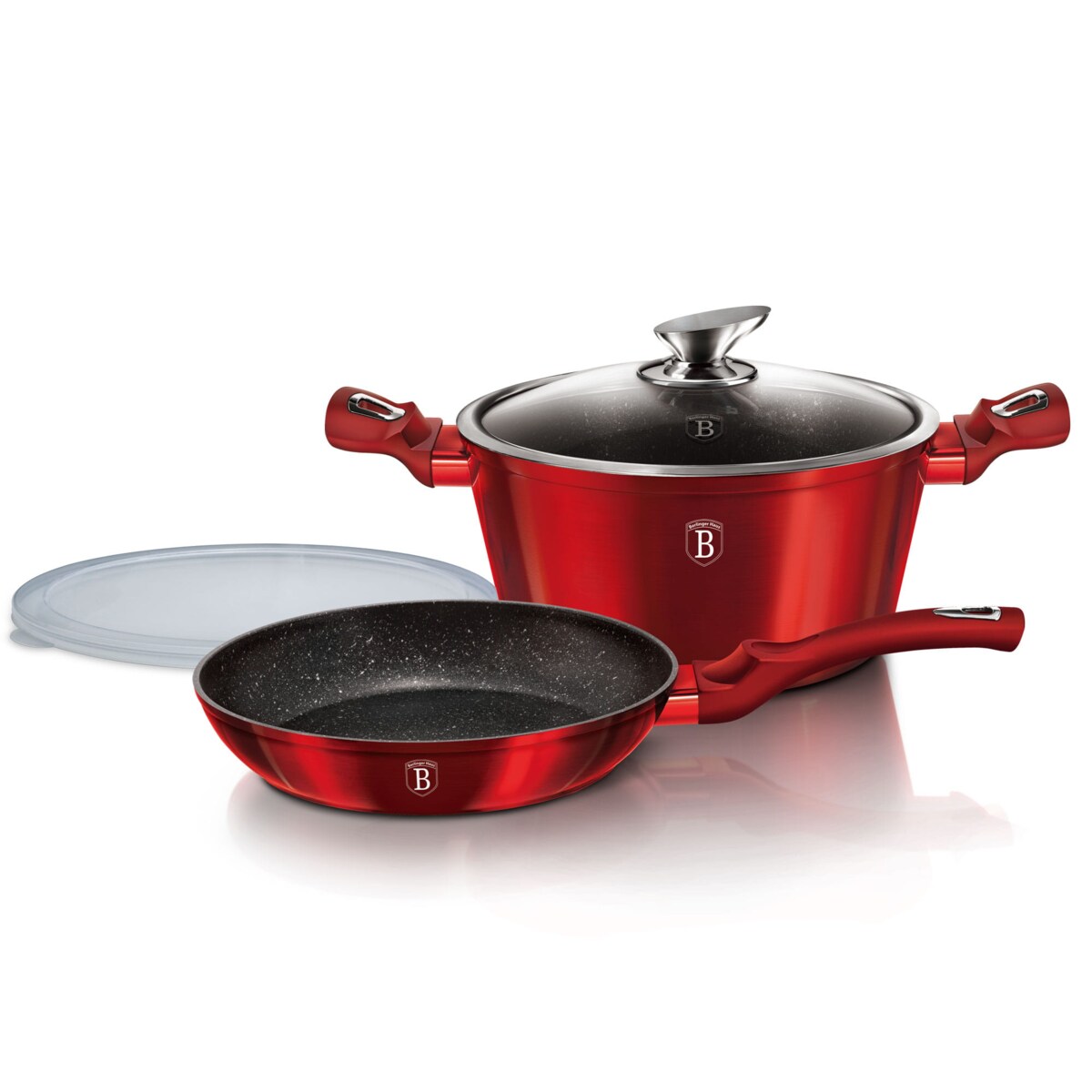 Komplet garnków 3-ele 24cm BERLINGER HAUS Metallic Burgundy