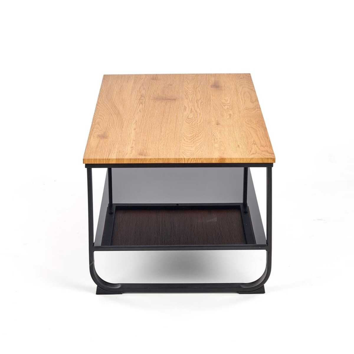 STOLIK KAWOWY Gartas dąb złoty/czarny Z PÓŁKĄ 105/55/45 cm