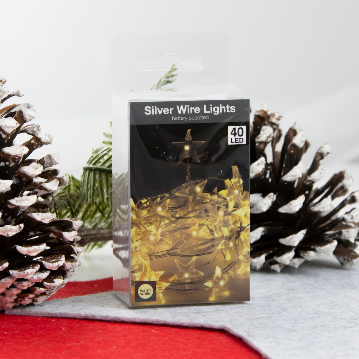 Lampki Druciki Gwiazdki 40 Led Dekoracja Na Boże Narodzenie Ciepły Biały