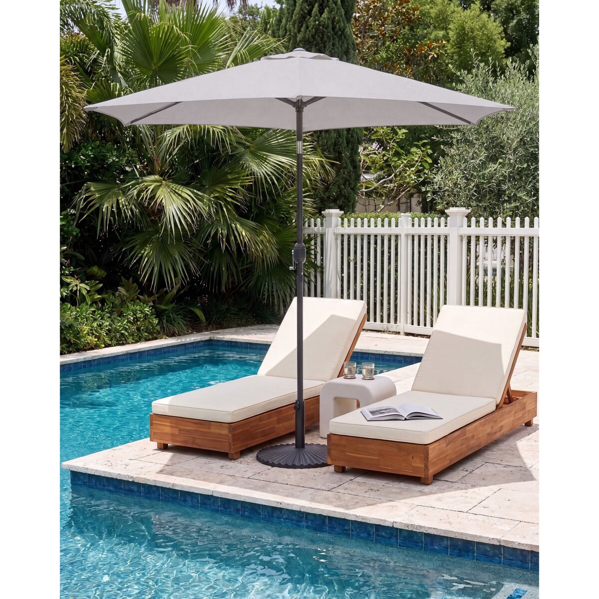 Parasol ogrodowy 266 cm VARESE Jasnoszary