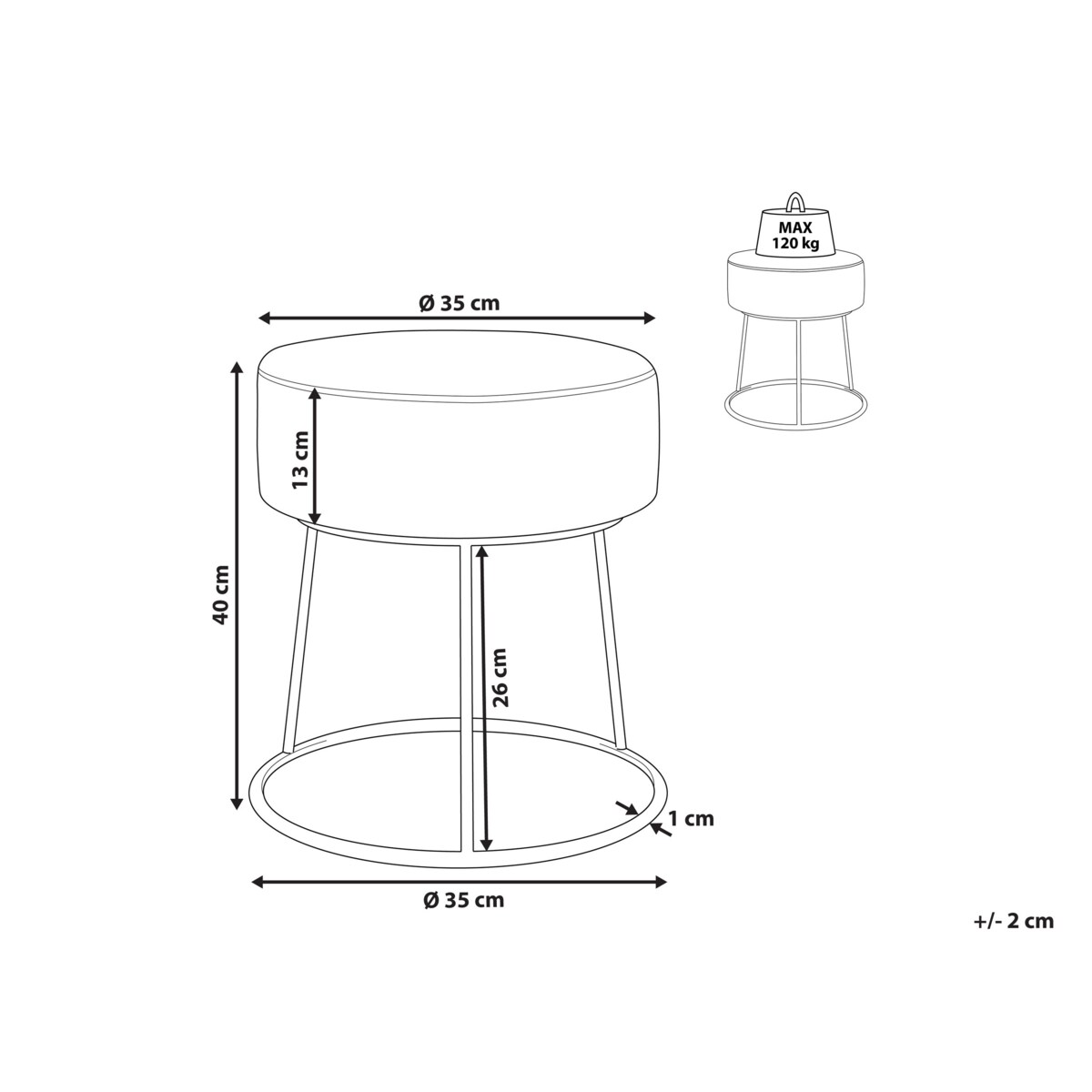 Stołek DELCO Welur Limonkowy