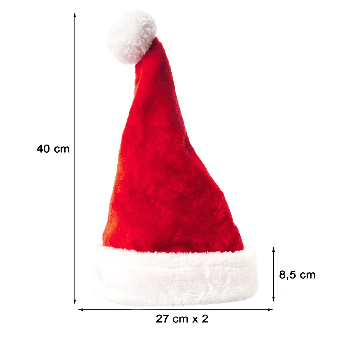 Pluszowa czapka Mikołaja z pomponem