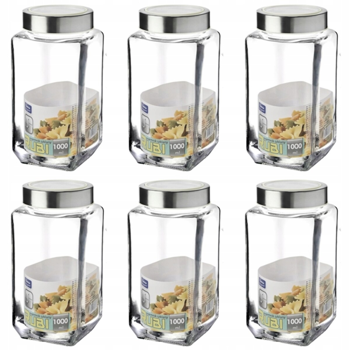 Pojemniki kuchenne NA mąkę cukier kawę Rubi 1 L x6