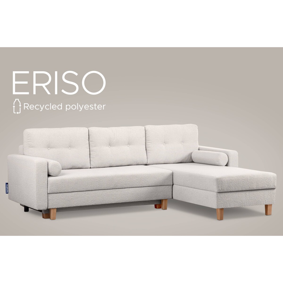 KONSIMO ERISO Narożnik biały owca, składany, prawy/lewy