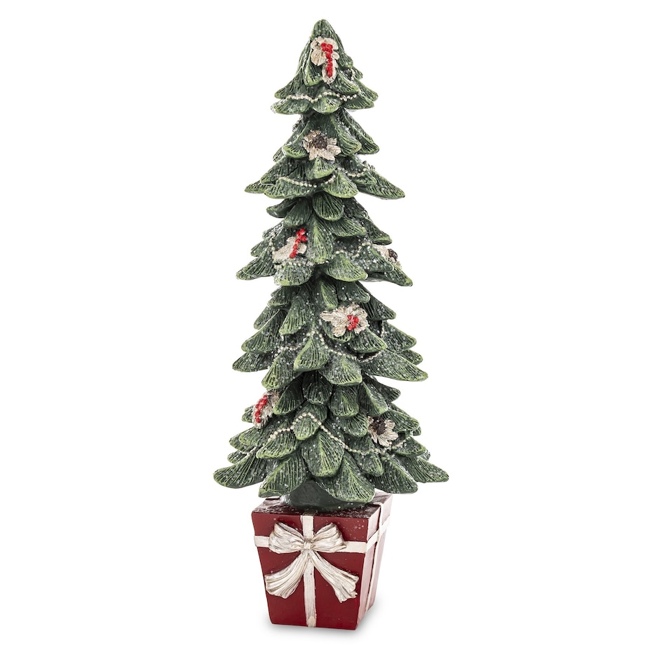 Dekoracja - choinka w czerwonym pudełku 32x13x13 cm