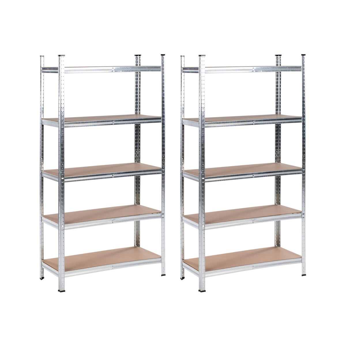 Zestaw 2 regałów z półkami XITTA Metal 90 cm 40 cm Srebrny