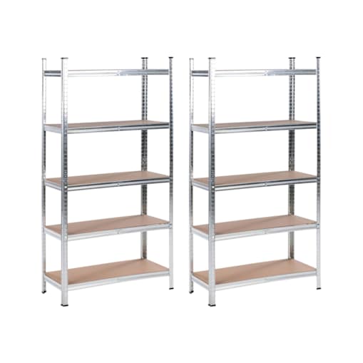 Zestaw 2 regałów z półkami XITTA Metal 90 cm 40 cm Srebrny