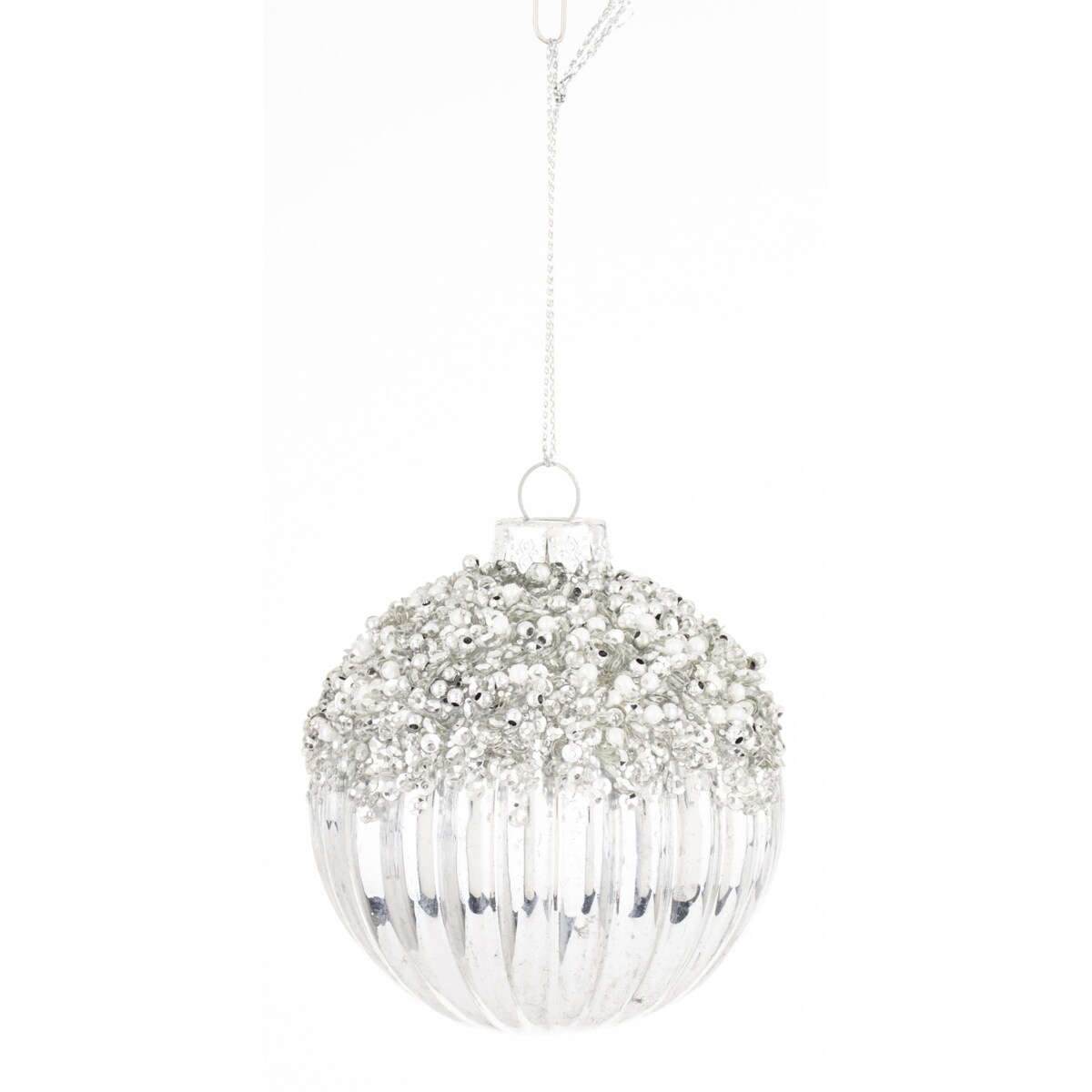 Bombki szklane srebrne 3 szt. Ø 8 cm ARZENTO
