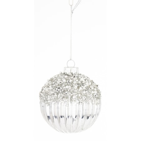 Bombki szklane srebrne 3 szt. Ø 8 cm ARZENTO