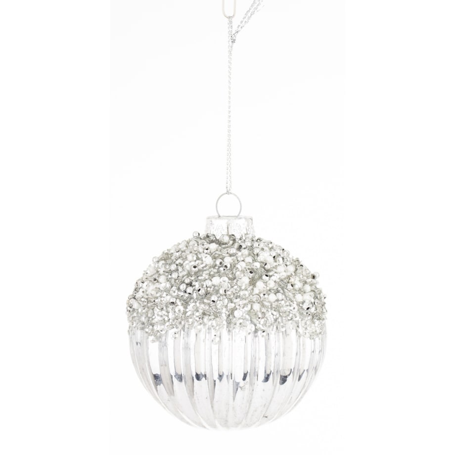 Bombki szklane srebrne 3 szt. Ø 8 cm ARZENTO