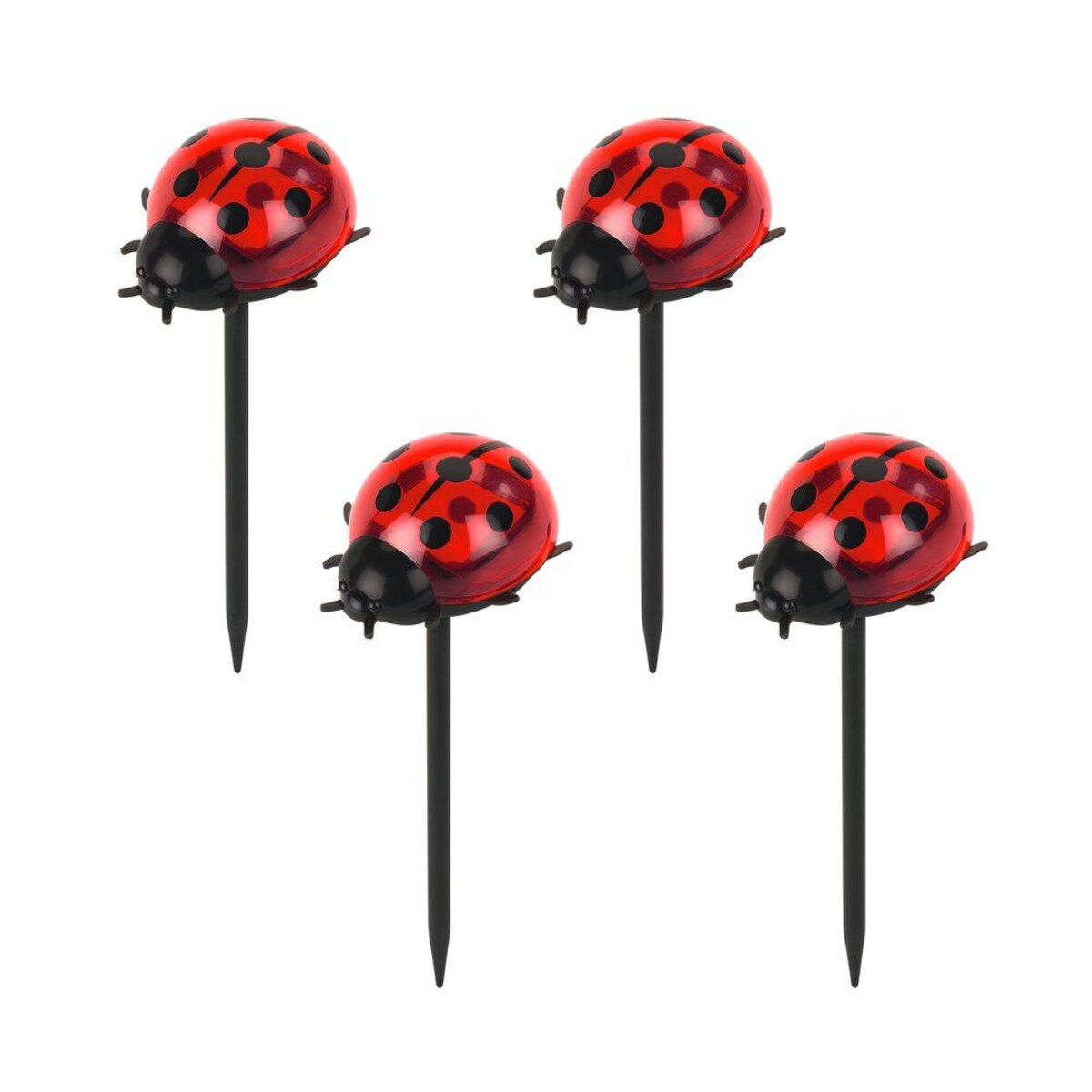 Lampki ogrodowe solarne, biedronki LED, 14 cm, 4 szt