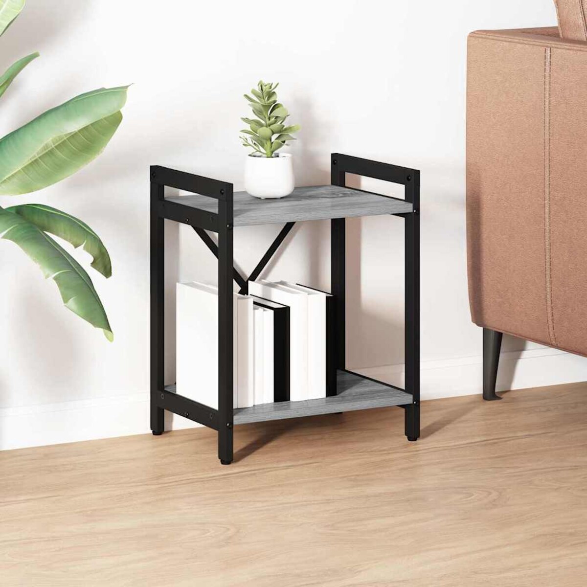 vidaXL Półka na książki Szary dąb sonoma 40 x 30 x 48.5 cm