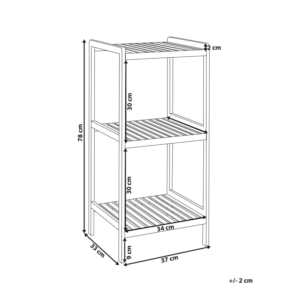 Regał łazienkowy bambusowy jasne drewno BAXLEY