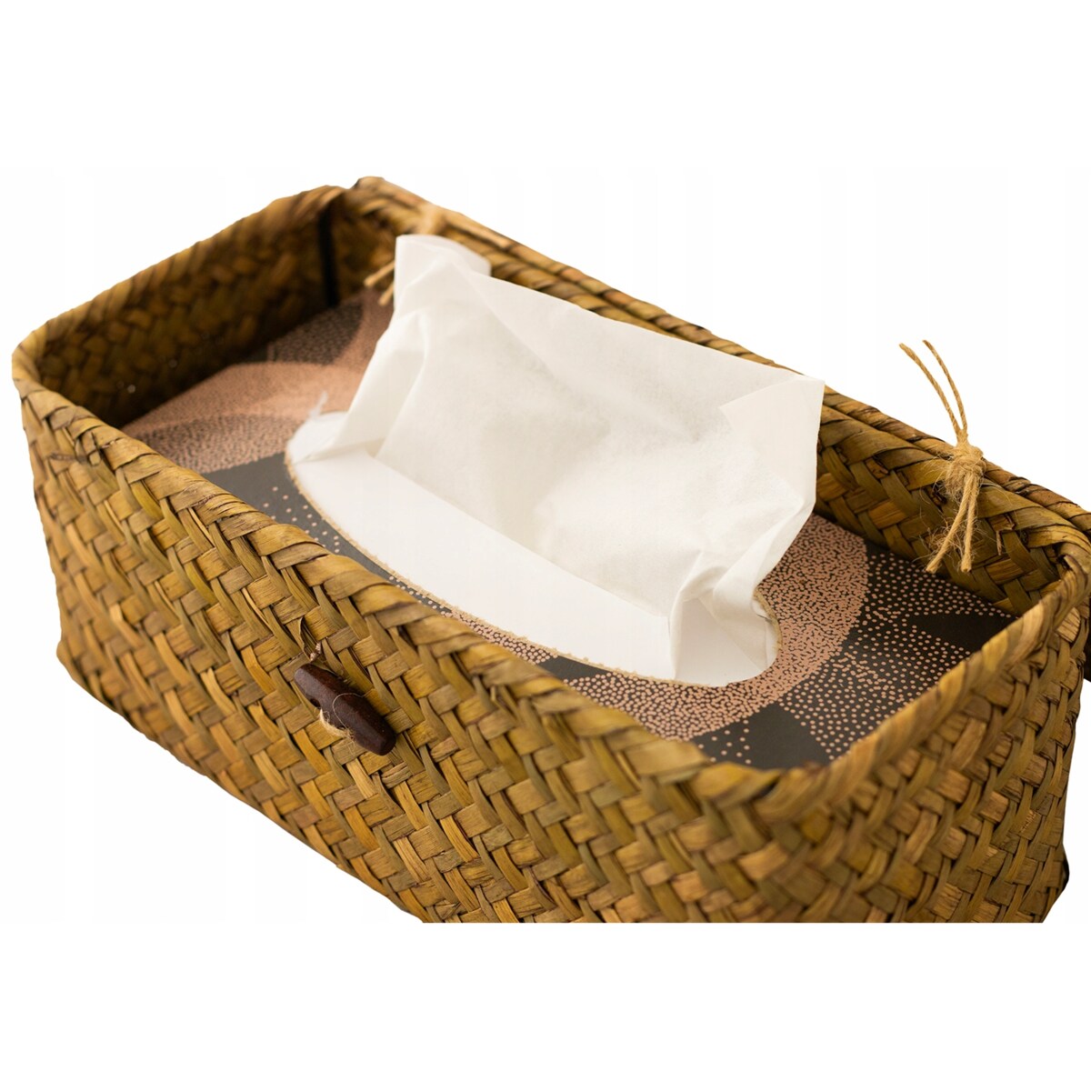 CHUSTECZNIK PUDEŁKO NA CHUSTECZKI BOHO naturalne dekoracja prezent 26x12cm