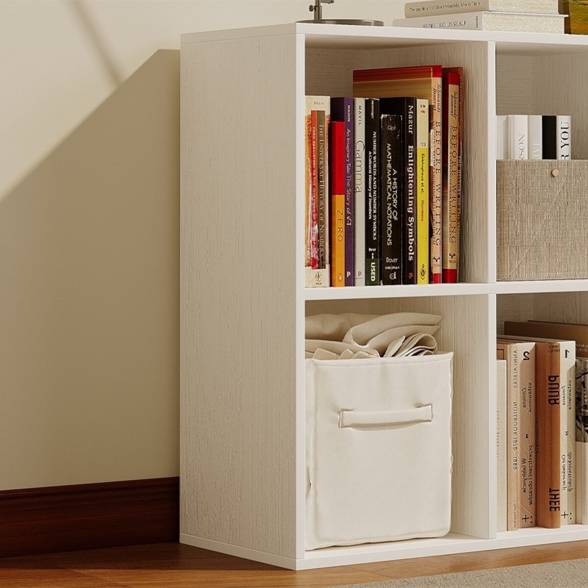 Regał otwarty komoda kostka 4x2 pojemny biały loft biurowy nowoczesny 130cm