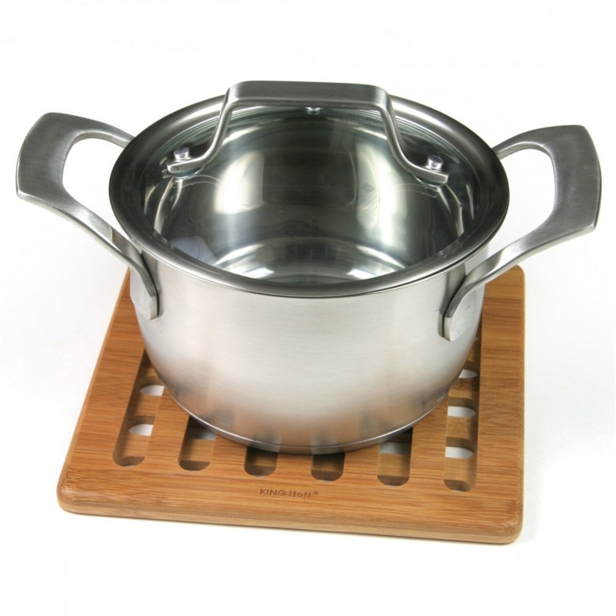 Kinghoff zestaw kwadratowych podstawek z bambusa 20cm KH1216