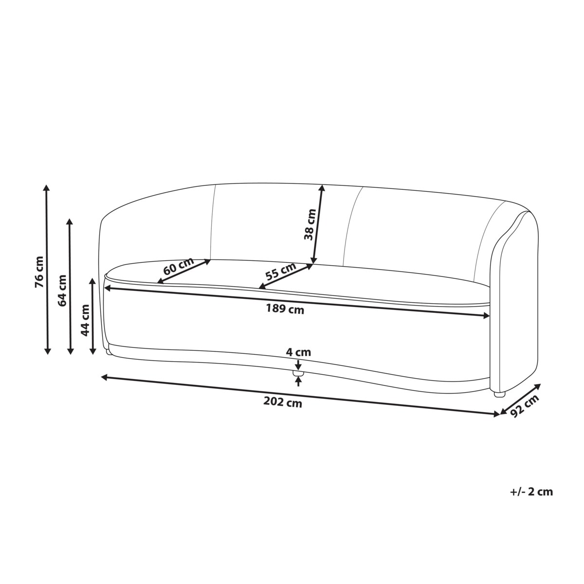 ROSET Szary dla 3 osób