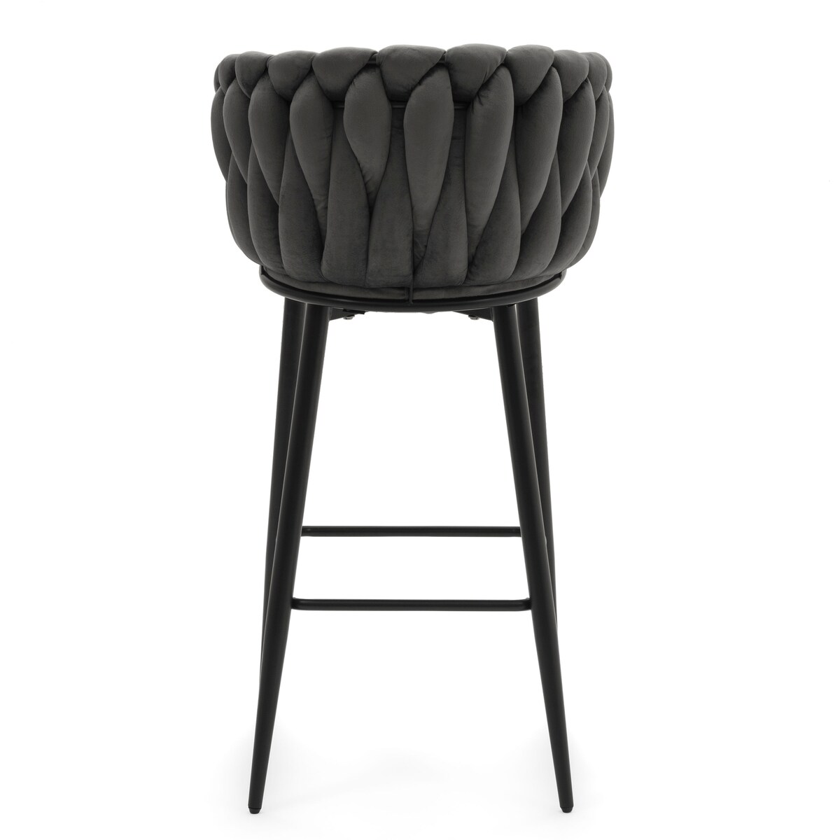 Hoker tapicerowany welurowy pleciony do salonu jadalni barowy glamour LATINA