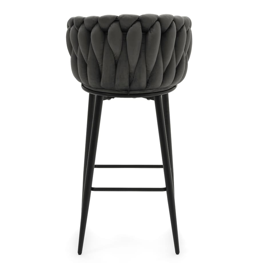 Hoker tapicerowany welurowy pleciony do salonu jadalni barowy glamour LATINA