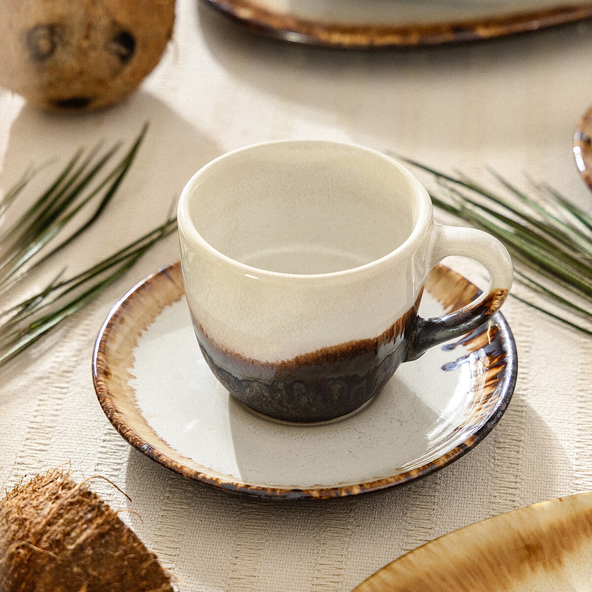 Konsimo PRIMA Zestaw kawowy 6 os. (18 el.), jasnobeżowy