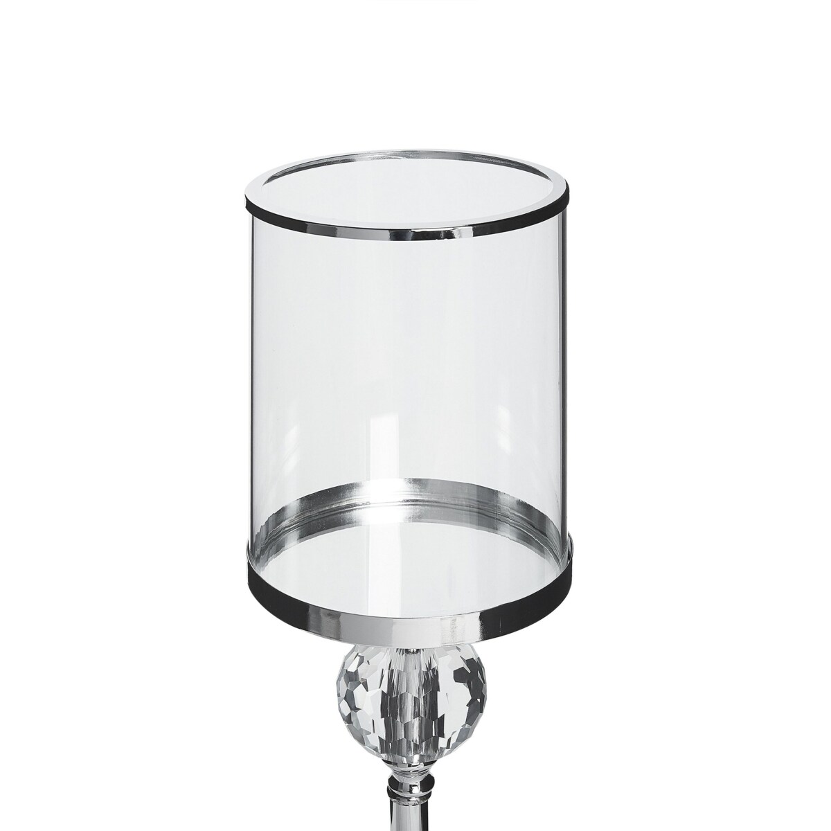 Świecznik szklany 58 cm srebrny COTUI