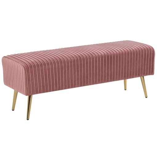 Ławka do sypialni welurowa różowa PATERSON
