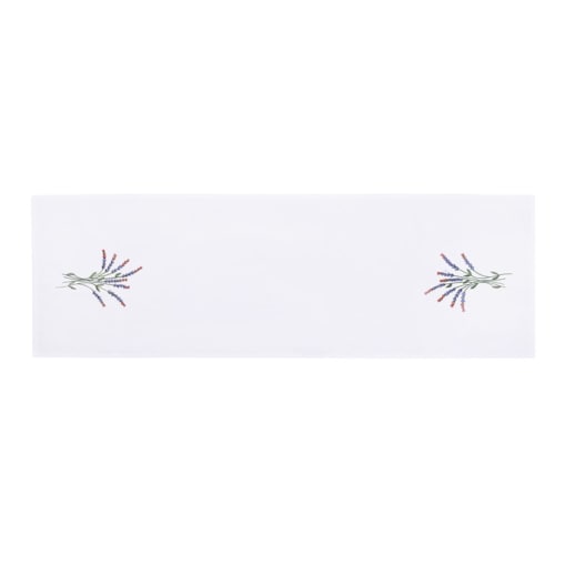 Konsimo LAVANDI Bieżnik plamoodporny, biały/zielony/czerwony/fioletowy