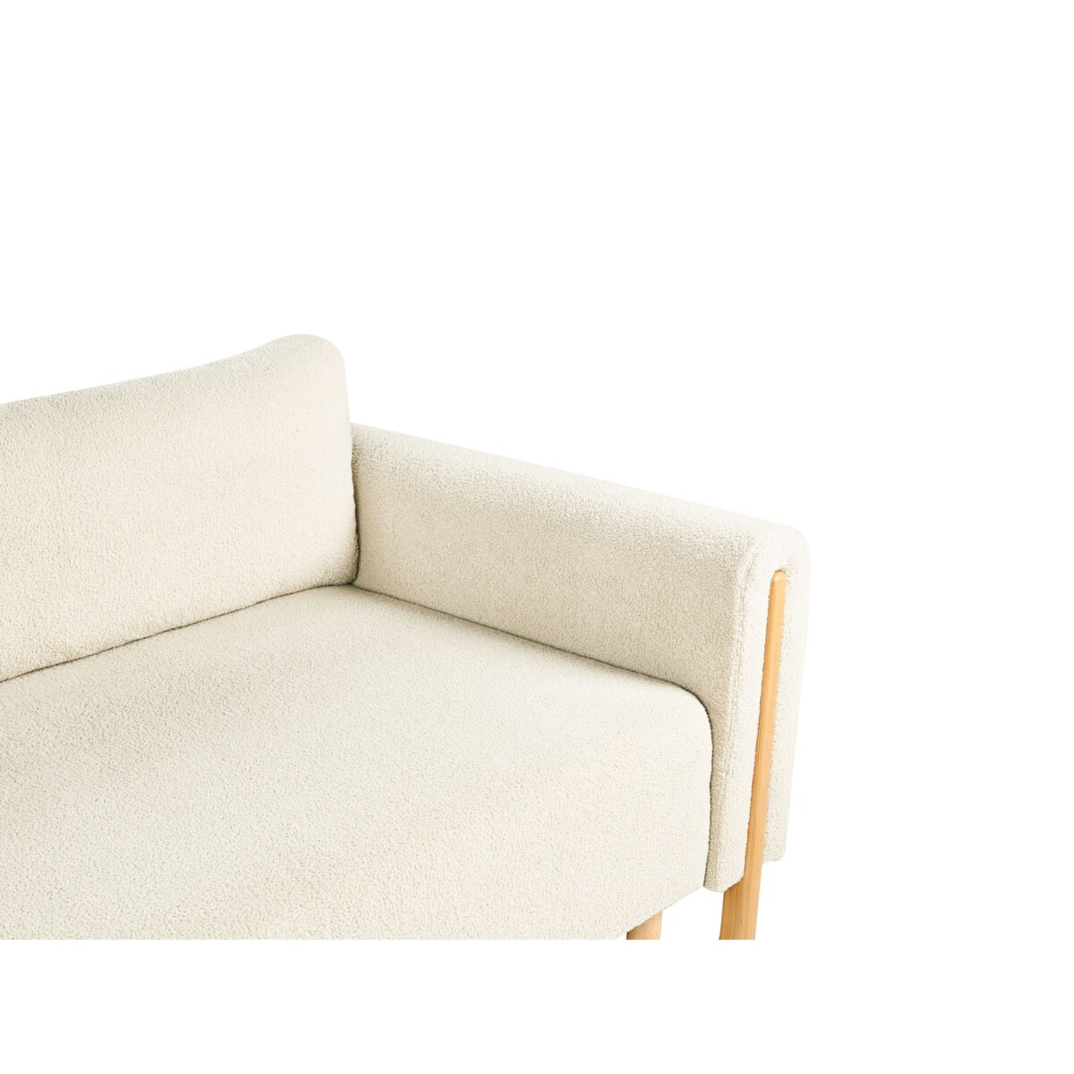 Sofa rozkładana dla 3 osób KVAM Boucle Złamana biel ze schowkiem