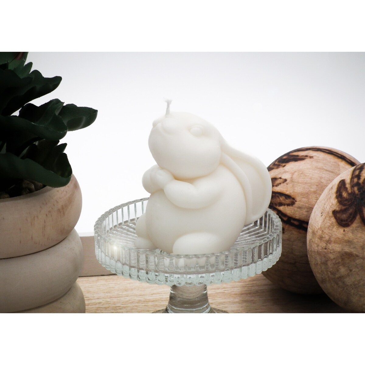 Zestaw prezentowy wielkanocny świece sojowe zajączek + 2 pisanki