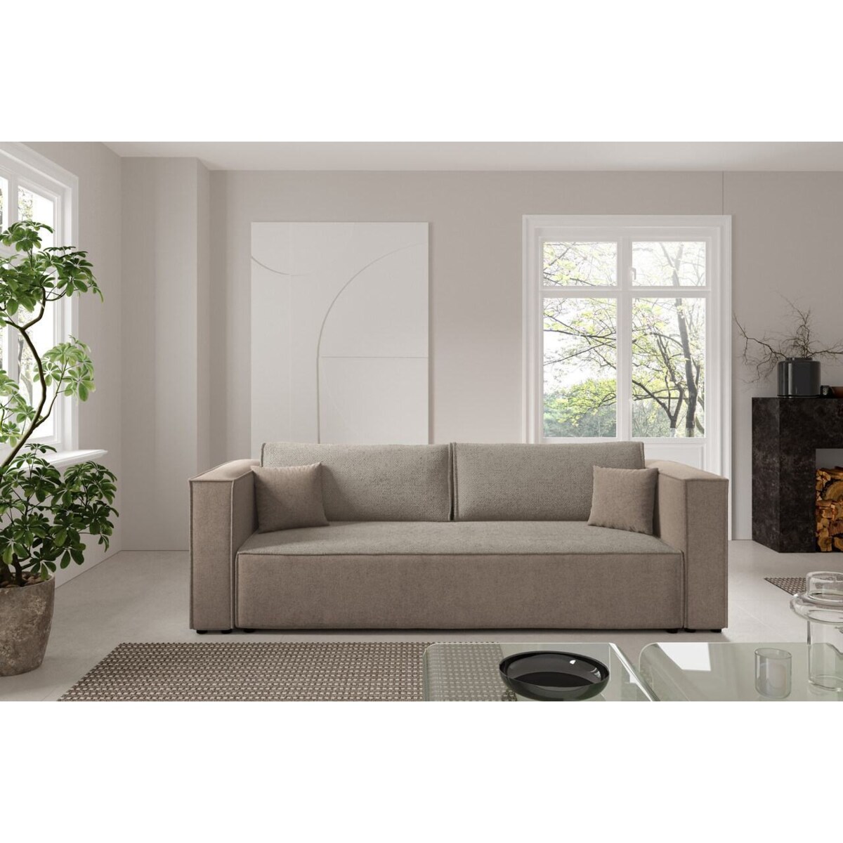 Kanapa KEYMON z funkcją spania, rozkładana Kolor: Dunbar 30 / Sicuro 50