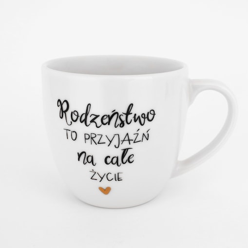 Kubek 300 ml - Rodzeństwo to przyjaźń na całe życie - ZŁOTE SERCE