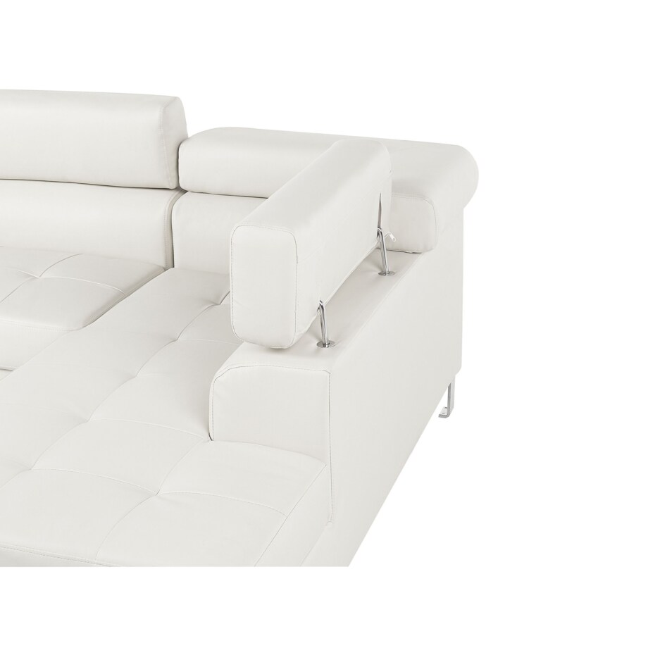 Narożnik ekoskóra lewostronny biały NORREA