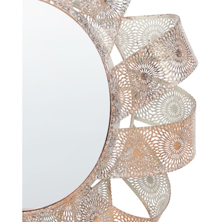 Lustro ścienne ø 54 cm biało-miedziane MANGALORE