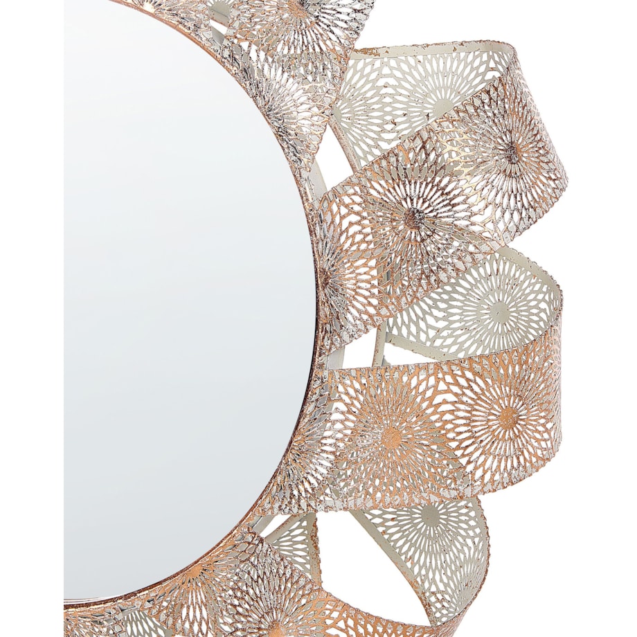 Lustro ścienne ø 54 cm biało-miedziane MANGALORE