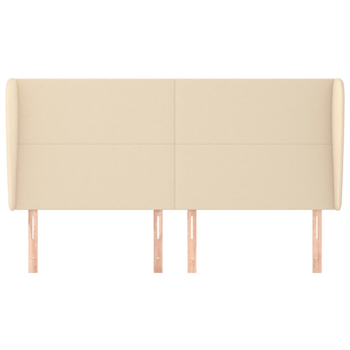 vidaXL Zagłówek uszak, kremowy, 183x23x118/128 cm, tkanina