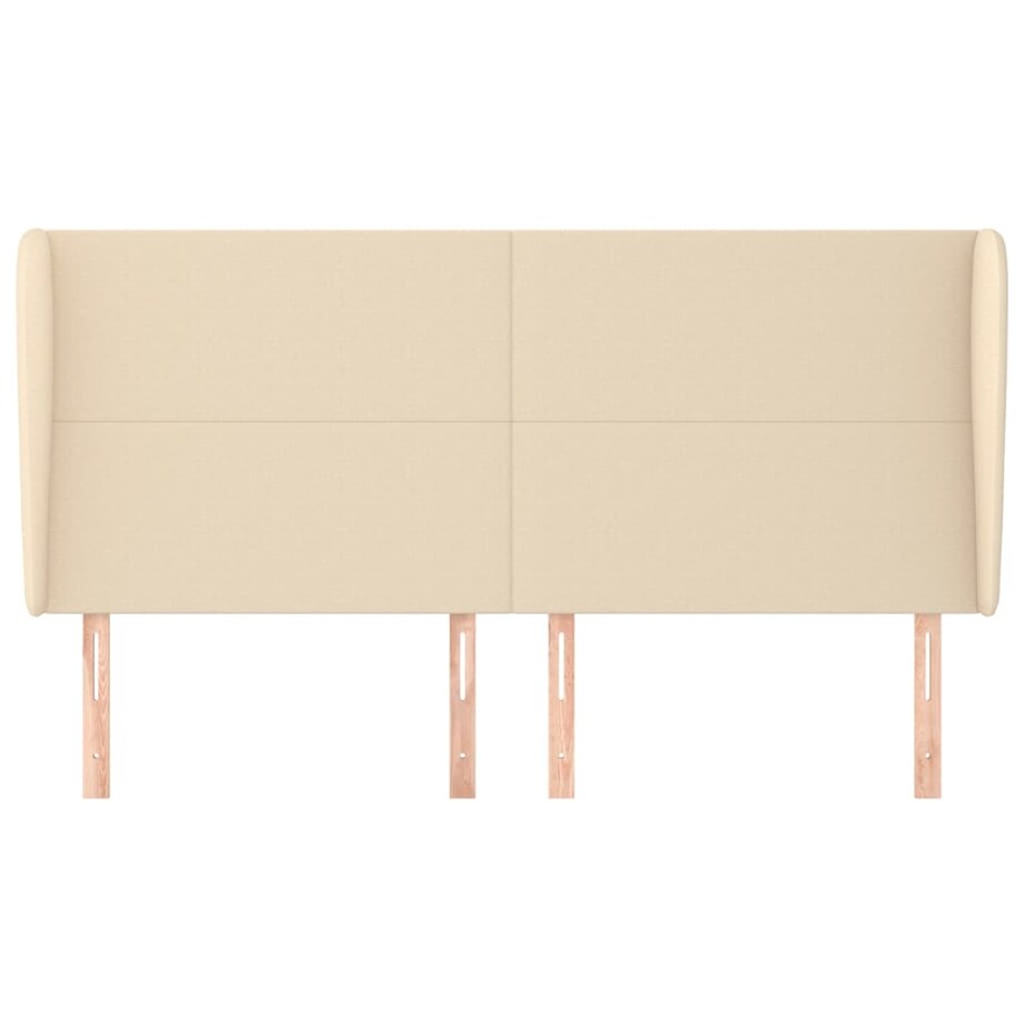 vidaXL Zagłówek uszak, kremowy, 183x23x118/128 cm, tkanina