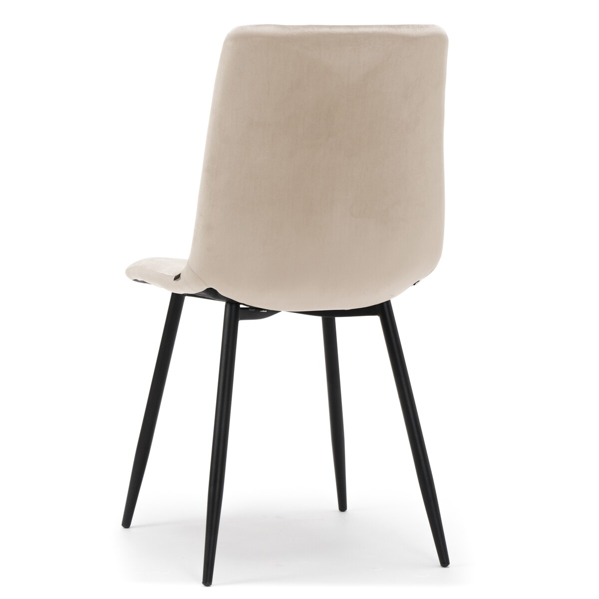 Krzesło tapicerowane pikowane welurowe do salonu jadalni PARMA beżowa