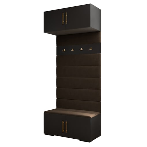 Garderoba do przedpokoju INOVA 3 czarny+złoty+manila04