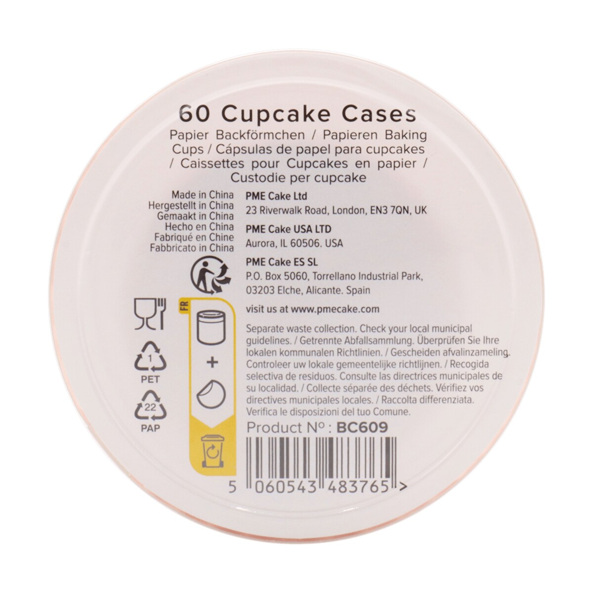 PME Papilotki do pieczenia babeczek (60 sztuk) pomarańczowy