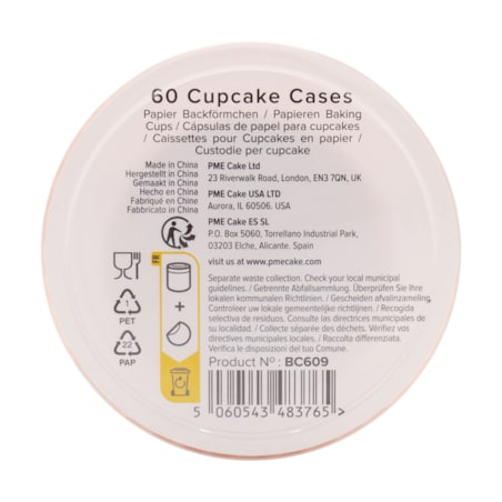 PME Papilotki do pieczenia babeczek (60 sztuk) pomarańczowy