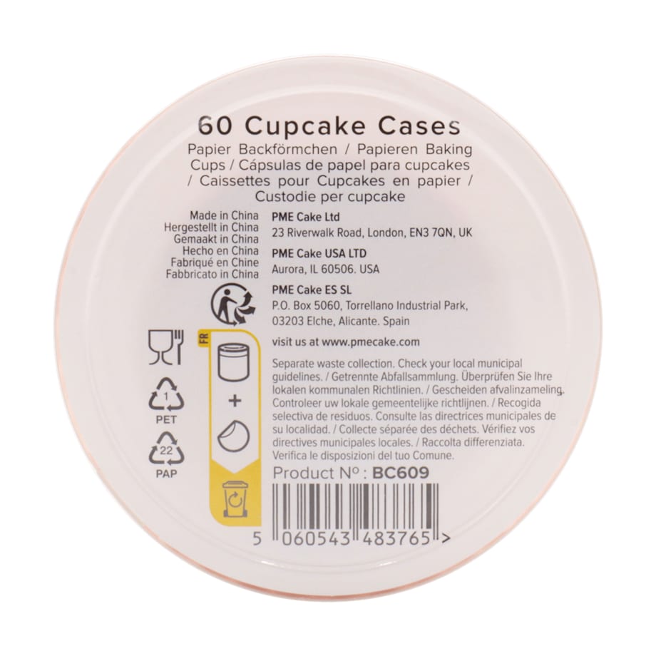 PME Papilotki do pieczenia babeczek (60 sztuk) pomarańczowy