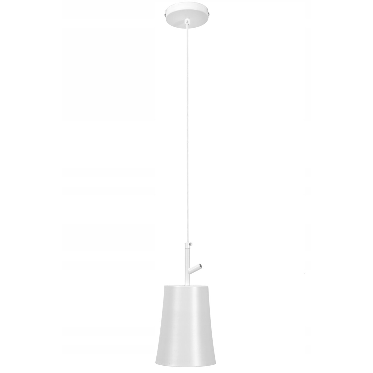Lampa Wisząca Tuba Biała Metal White Industrial