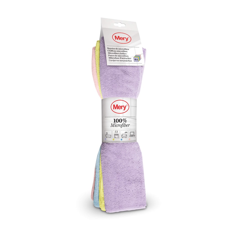 Zestaw 4 uniwersalnych ściereczek z mikrofibry Mery - 38 x 36 cm