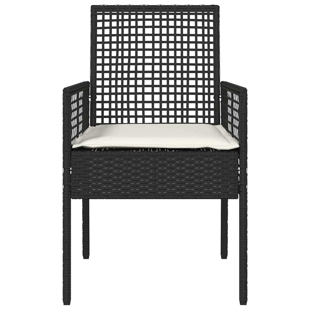 vidaXL Krzesło Ogrodowe 2 pcs Czarny 53 x 60 x 85cm polirattan